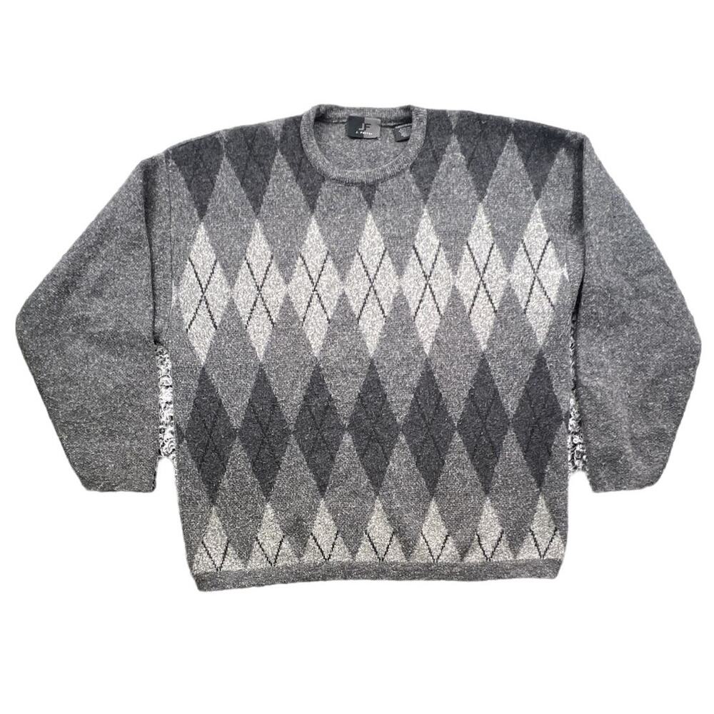 J. Ferrar Men's Argyle Crew Neck Pullover Sweater Size XL Extra Large
